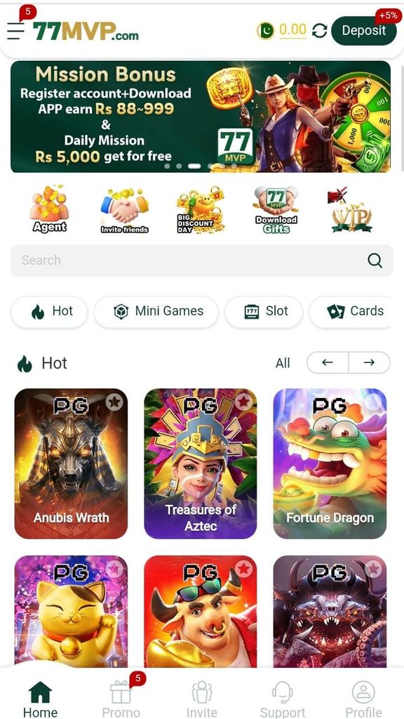 77MVP Game APK Interface Page