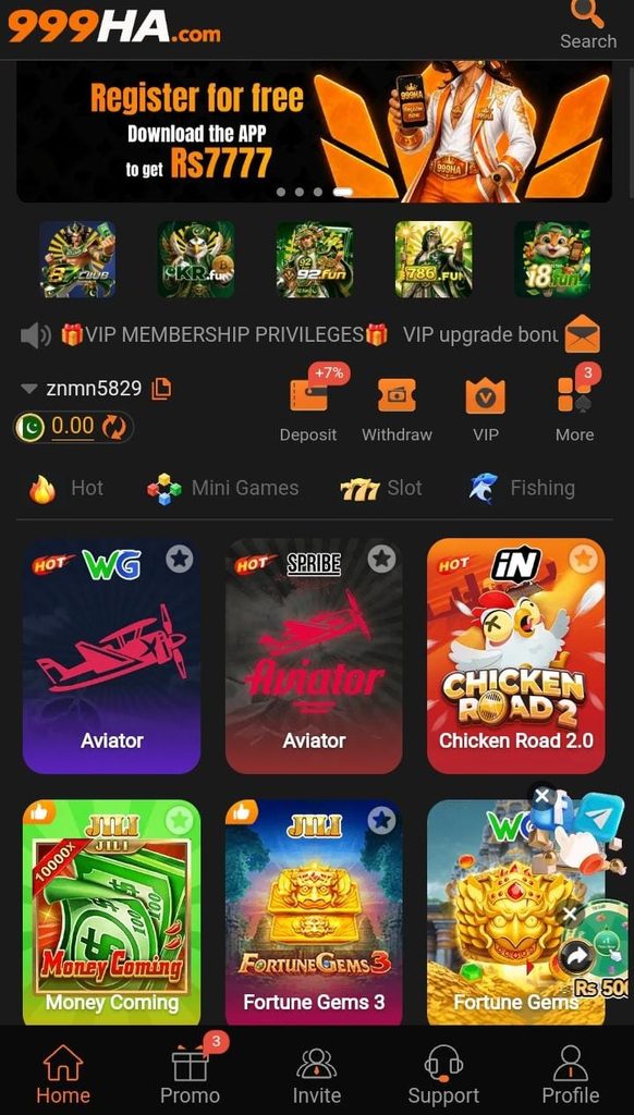 999HA Game APK Latest Interface Page