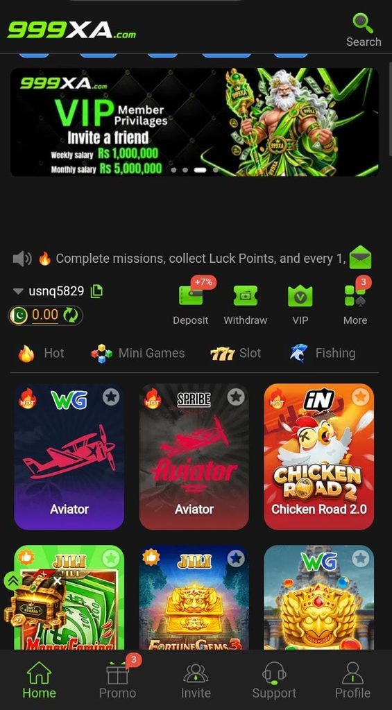 999XA Game APK Interface Page
