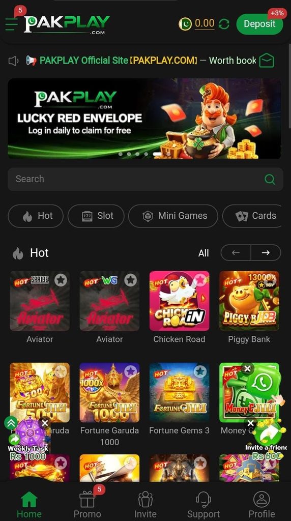 PAKPLAY Game APK Interface Page